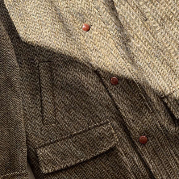 ❌SOLD❌ Vintage Harris Tweed 100% Wool Quilted Winter Jacket made for Ogilvy - Picture 5 of 16